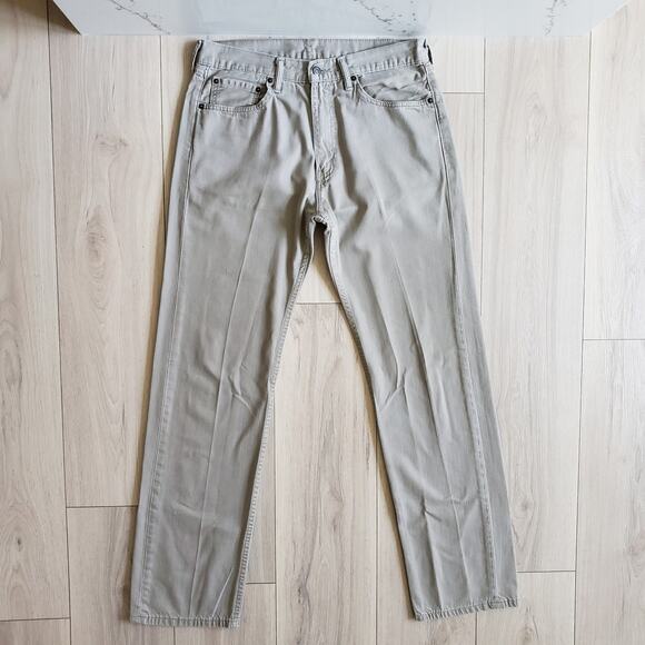 VTG Levis 505 Jeans Mens 33x34 Beige Regular Straight Y2K White Label Mid Rise - Picture 1 of 11